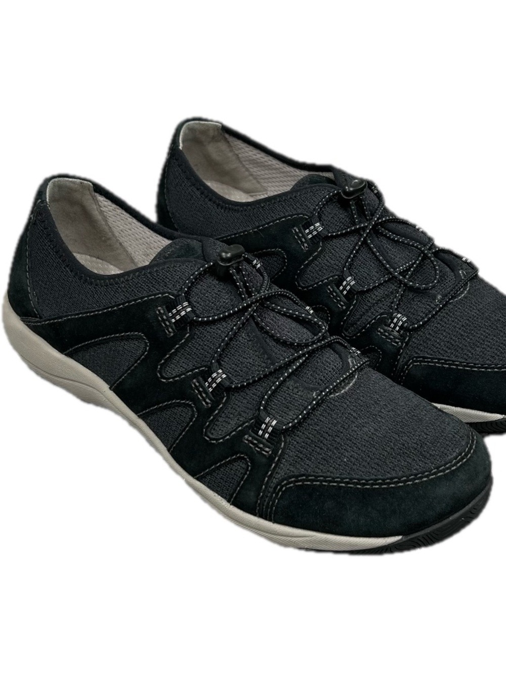 Dansko Holland Black Suede Bungee Lace Sneakers Size EU 40